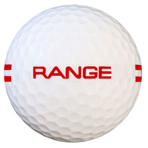 weisser BIGYARD Premium Range Ball 2-piece mit roter Schrift