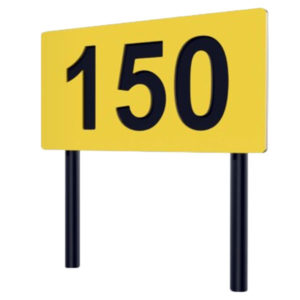 Panneau de distance en plastique, jaune-noir - SI16100