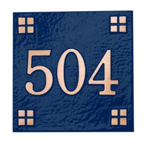 blaue Distanzmarkierung Centennial quadratisch, Bronze-Guss - 300120BZ