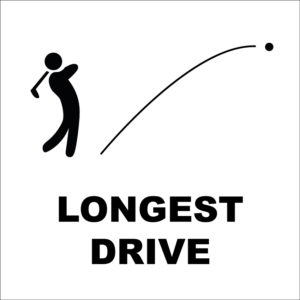 30 x 30 cm grosses Event-Schild "Longest Drive" aus Aluminium - SI10370