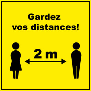 Panneau d'information "Gardez vos distances!" - 30 x 30 cm