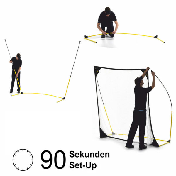 einfaches Aufbauen des Golf Übungsnetz von Quickplay - 305 x 213 cm