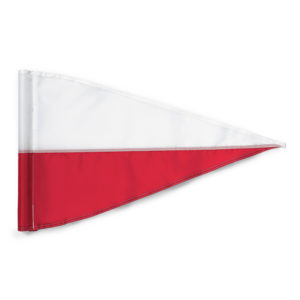 Drapeau Triangulaire, Tube-Lock, blanc-rouge - 22290T