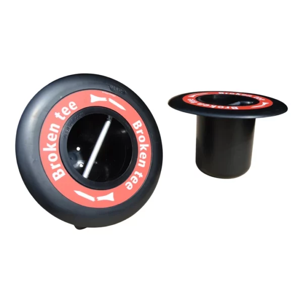 versenkbarer Broken Tee Caddie mit Standard-Aufkleber rot