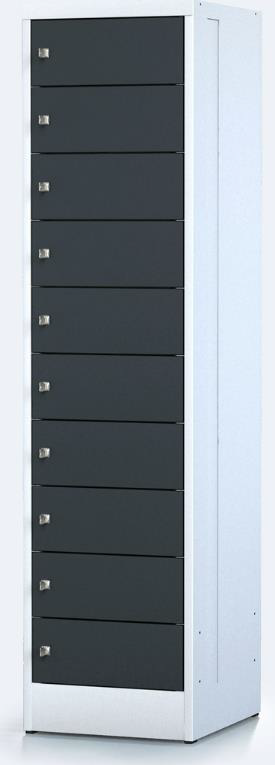 Ladeschrank mit 10 Fächern und integrierter Aerosol Lösung zur Bekämpfung von brennenden Trolley Akkus