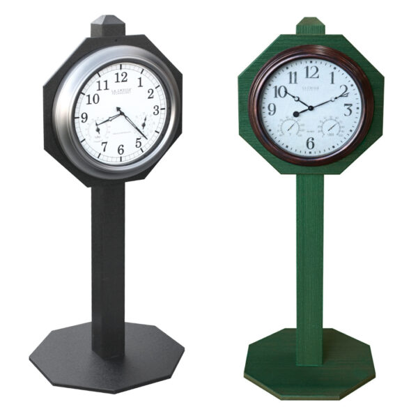 Uhr mit Pfosten und Standfuss